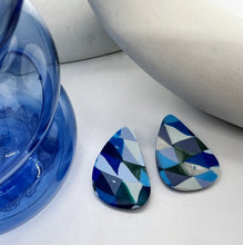 Load image into Gallery viewer, Alondra stud in blue geo